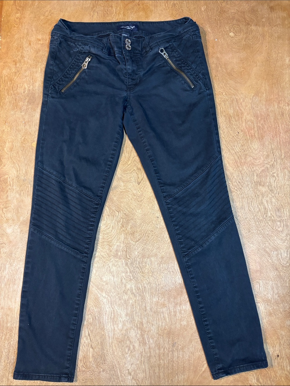 American Eagle Outfitters Black Skinny Moto Jeans